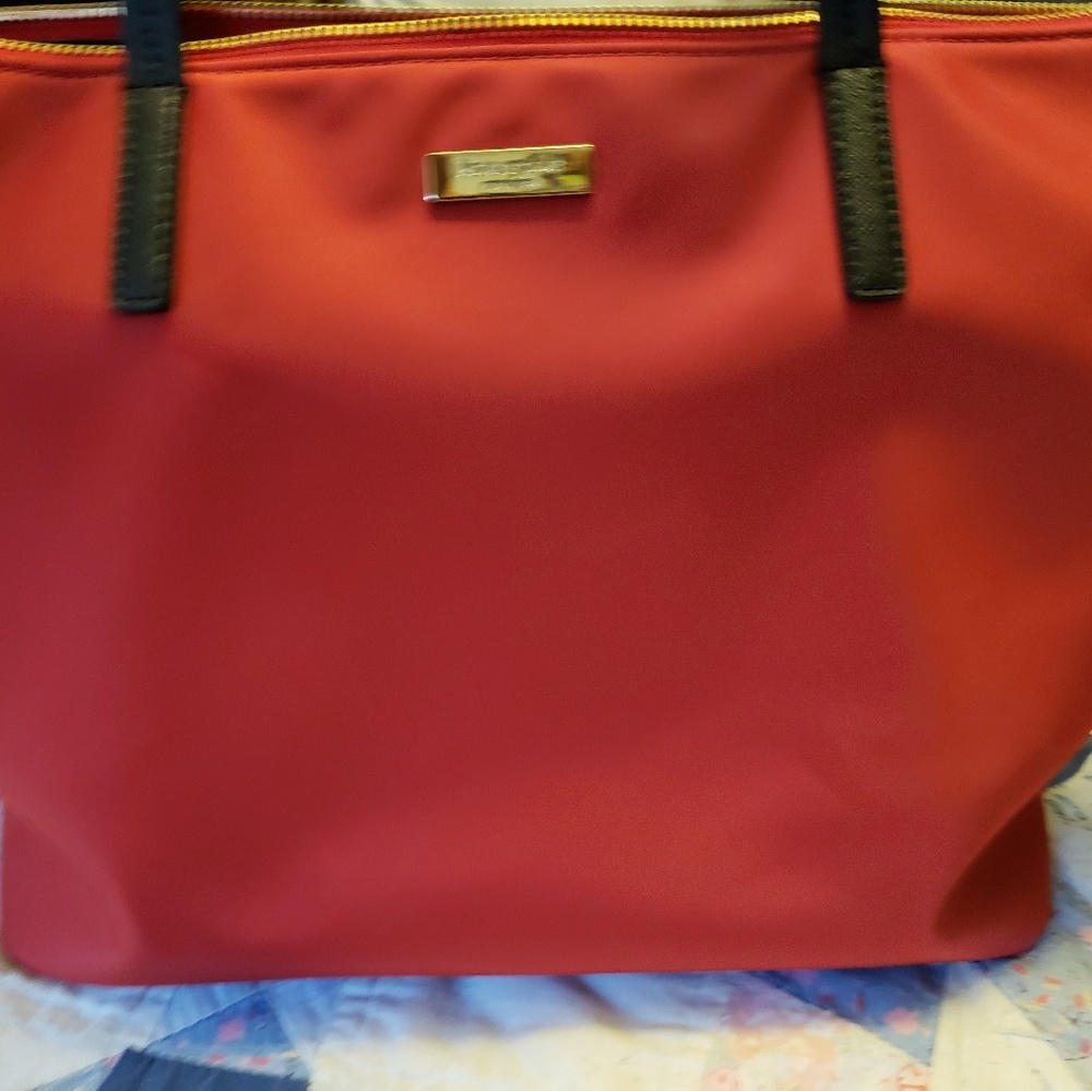 Red Nylon Kate Spade tote